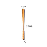 Maxbell Long Handle Boot Horn Wooden Shoe Horn for Tall Boots Pregnancy Cowboy Boots Straight Yellow 70cm