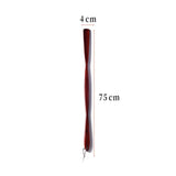 Maxbell Long Handle Boot Horn Wooden Shoe Horn for Tall Boots Pregnancy Cowboy Boots Wave Red 75cm