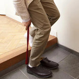 Maxbell Long Handle Boot Horn Wooden Shoe Horn for Tall Boots Pregnancy Cowboy Boots Wave Red 75cm