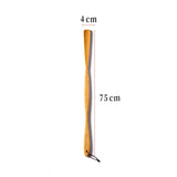 Maxbell Long Handle Boot Horn Wooden Shoe Horn for Tall Boots Pregnancy Cowboy Boots Wave Yellow 75cm
