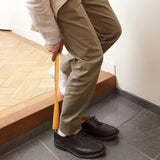 Maxbell Long Handle Boot Horn Wooden Shoe Horn for Tall Boots Pregnancy Cowboy Boots Wave Yellow 75cm