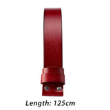 Maxbell Replacement Belt Strap Western Belt without Buckle for Men Jeans Replacement Red