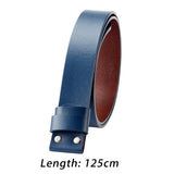 Maxbell Replacement Belt Strap Western Belt without Buckle for Men Jeans Replacement Blue