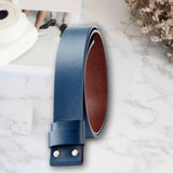 Maxbell Replacement Belt Strap Western Belt without Buckle for Men Jeans Replacement Blue