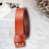 Maxbell Replacement Belt Strap Western Belt without Buckle for Men Jeans Replacement Orange