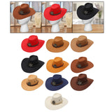 Maxbell Cowboy Hat Wide Brim Stylish Sun Hat for Stage Performance Fishing Festivals Red