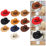 Maxbell Cowboy Hat Wide Brim Stylish Sun Hat for Stage Performance Fishing Festivals Red
