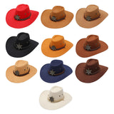 Maxbell Cowboy Hat Wide Brim Stylish Sun Hat for Stage Performance Fishing Festivals Red