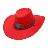Maxbell Cowboy Hat Wide Brim Stylish Sun Hat for Stage Performance Fishing Festivals Red