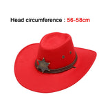 Maxbell Cowboy Hat Wide Brim Stylish Sun Hat for Stage Performance Fishing Festivals Red