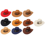 Maxbell Cowboy Hat Wide Brim Stylish Sun Hat for Stage Performance Fishing Festivals Red