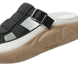 Maxbell Women's Slide Sandals Comfortable Flat Shoes 5cm Thick Sole Nonslip Slippers Black 38