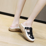 Maxbell Women's Slide Sandals Comfortable Flat Shoes 5cm Thick Sole Nonslip Slippers Black 38