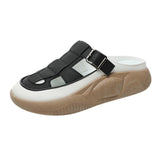 Maxbell Women's Slide Sandals Comfortable Flat Shoes 5cm Thick Sole Nonslip Slippers Black 39