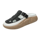 Maxbell Women's Slide Sandals Comfortable Flat Shoes 5cm Thick Sole Nonslip Slippers Black 39