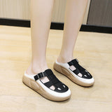 Maxbell Women's Slide Sandals Comfortable Flat Shoes 5cm Thick Sole Nonslip Slippers Black 39