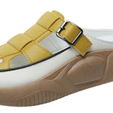 Maxbell Women's Slide Sandals Comfortable Flat Shoes 5cm Thick Sole Nonslip Slippers Yellow 40