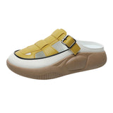 Maxbell Women's Slide Sandals Comfortable Flat Shoes 5cm Thick Sole Nonslip Slippers Yellow 40