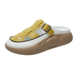 Maxbell Women's Slide Sandals Comfortable Flat Shoes 5cm Thick Sole Nonslip Slippers Yellow 40