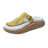 Maxbell Women's Slide Sandals Comfortable Flat Shoes 5cm Thick Sole Nonslip Slippers Yellow 40