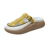 Maxbell Women's Slide Sandals Comfortable Flat Shoes 5cm Thick Sole Nonslip Slippers Yellow 40