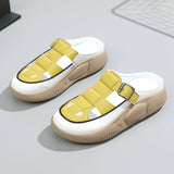 Maxbell Women's Slide Sandals Comfortable Flat Shoes 5cm Thick Sole Nonslip Slippers Yellow 40