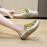 Maxbell Women's Slide Sandals Comfortable Flat Shoes 5cm Thick Sole Nonslip Slippers Yellow 40
