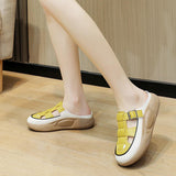 Maxbell Women's Slide Sandals Comfortable Flat Shoes 5cm Thick Sole Nonslip Slippers Yellow 40
