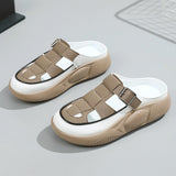 Maxbell Women's Slide Sandals Comfortable Flat Shoes 5cm Thick Sole Nonslip Slippers Khaki 36