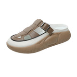 Maxbell Women's Slide Sandals Comfortable Flat Shoes 5cm Thick Sole Nonslip Slippers Khaki 38