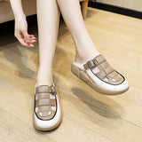 Maxbell Women's Slide Sandals Comfortable Flat Shoes 5cm Thick Sole Nonslip Slippers Khaki 38