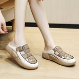 Maxbell Women's Slide Sandals Comfortable Flat Shoes 5cm Thick Sole Nonslip Slippers Khaki 38