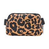 Maxbell Waist Pack Bag Adjustable Strap Wallet Fanny Pack for Hiking Outdoor Walking Leopard Print Yellow