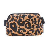 Maxbell Waist Pack Bag Adjustable Strap Wallet Fanny Pack for Hiking Outdoor Walking Leopard Print Yellow