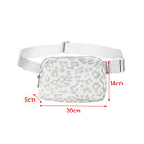 Maxbell Waist Pack Bag Adjustable Strap Wallet Fanny Pack for Hiking Outdoor Walking Leopard Print White