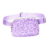 Maxbell Waist Pack Bag Adjustable Strap Wallet Fanny Pack for Hiking Outdoor Walking Leopard Print Violet