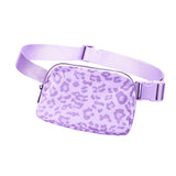 Maxbell Waist Pack Bag Adjustable Strap Wallet Fanny Pack for Hiking Outdoor Walking Leopard Print Violet