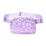 Maxbell Waist Pack Bag Adjustable Strap Wallet Fanny Pack for Hiking Outdoor Walking Leopard Print Violet