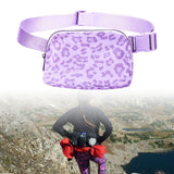 Maxbell Waist Pack Bag Adjustable Strap Wallet Fanny Pack for Hiking Outdoor Walking Leopard Print Violet