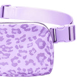 Maxbell Waist Pack Bag Adjustable Strap Wallet Fanny Pack for Hiking Outdoor Walking Leopard Print Violet