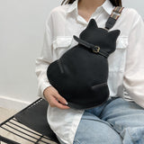 Maxbell Sling Bags Crossbody Cute Backpack Rucksack Cute cat shape for gym Travel Black