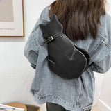 Maxbell Sling Bags Crossbody Cute Backpack Rucksack Cute cat shape for gym Travel Black