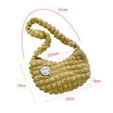 Maxbell Cloud Bubbles Handbags Zipper Pleated Beach Casual Women's Shoulder Bag yellow