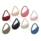 Maxbell Pleated Cloud Bag Tote Purse Cloud Bubbles Handbags for Girls Beach Shopping dark red