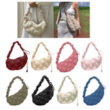 Maxbell Pleated Cloud Bag Tote Purse Cloud Bubbles Handbags for Girls Beach Shopping dark red