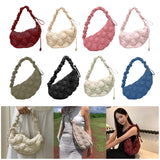 Maxbell Pleated Cloud Bag Tote Purse Cloud Bubbles Handbags for Girls Beach Shopping dark red