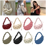 Maxbell Pleated Cloud Bag Tote Purse Cloud Bubbles Handbags for Girls Beach Shopping dark red