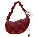 Maxbell Pleated Cloud Bag Tote Purse Cloud Bubbles Handbags for Girls Beach Shopping dark red