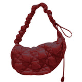 Maxbell Pleated Cloud Bag Tote Purse Cloud Bubbles Handbags for Girls Beach Shopping dark red