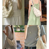 Maxbell Pleated Cloud Bag Tote Purse Cloud Bubbles Handbags for Girls Beach Shopping white